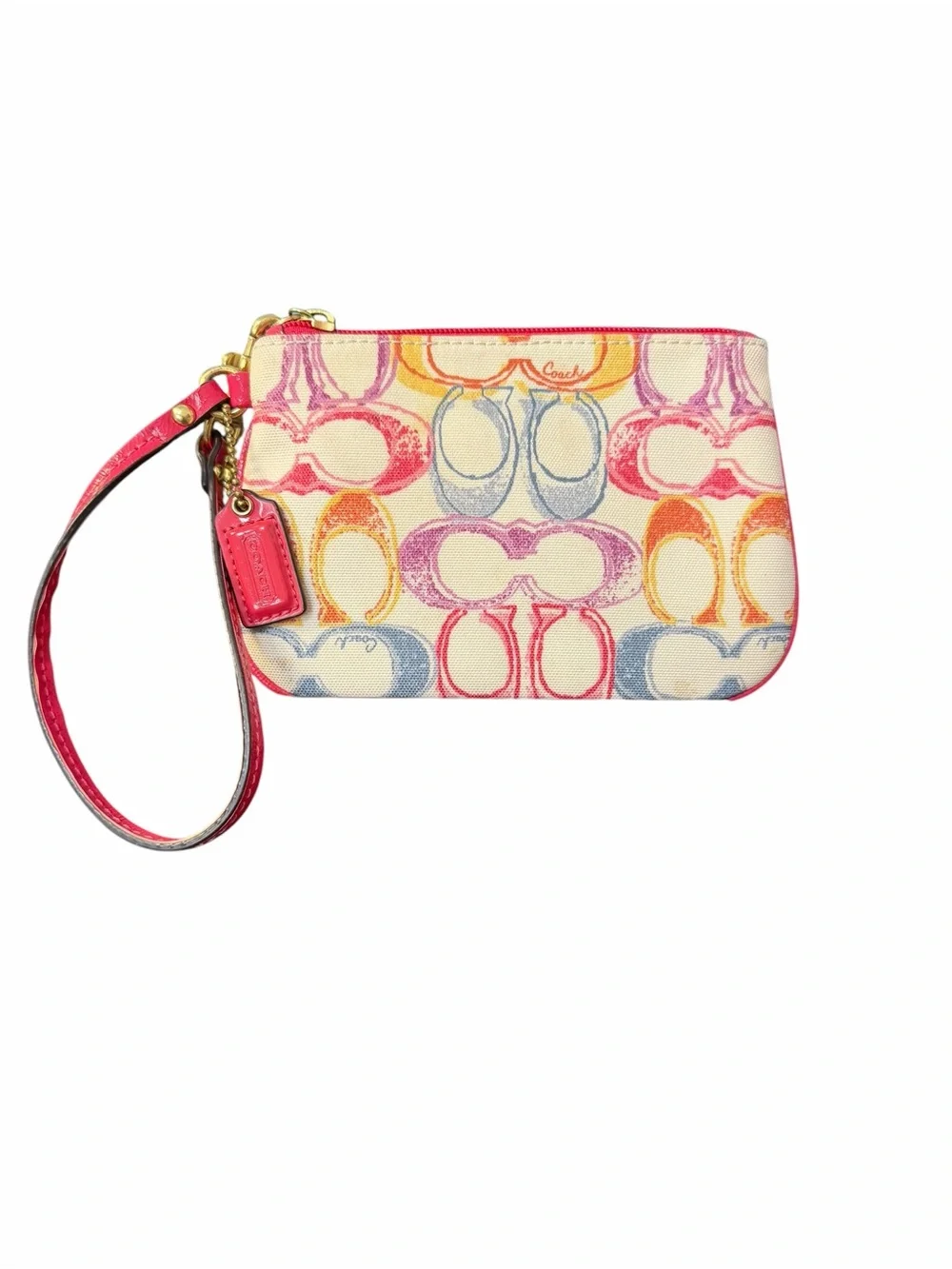 Coach Hamptons Signature Scribble Wristlet (A598)